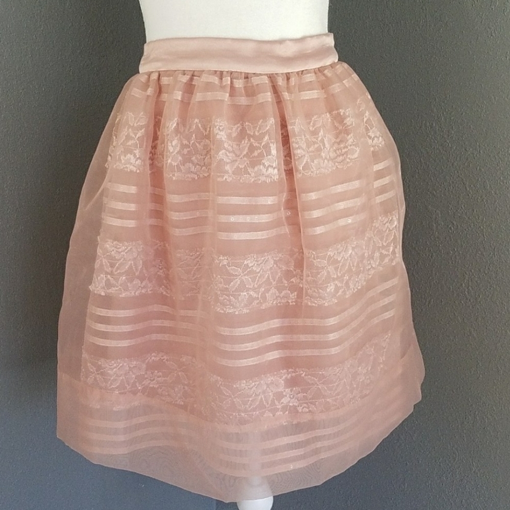 BEBE Lace Skirt Blush Pink